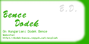bence dodek business card